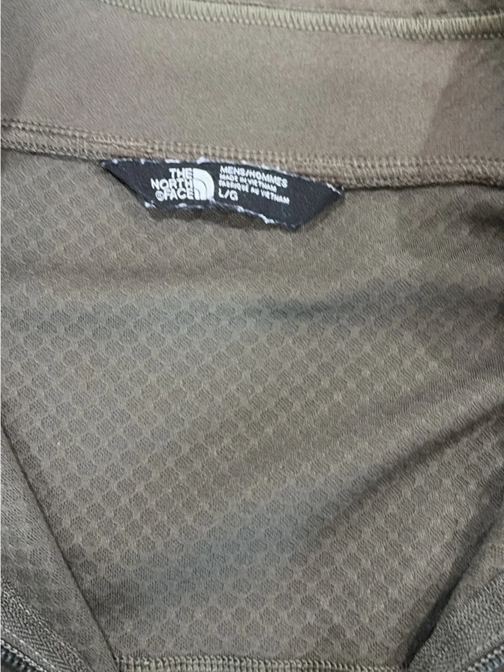The North Face Men's Olive Green / Brown Quarter-Zip Fall Pullover